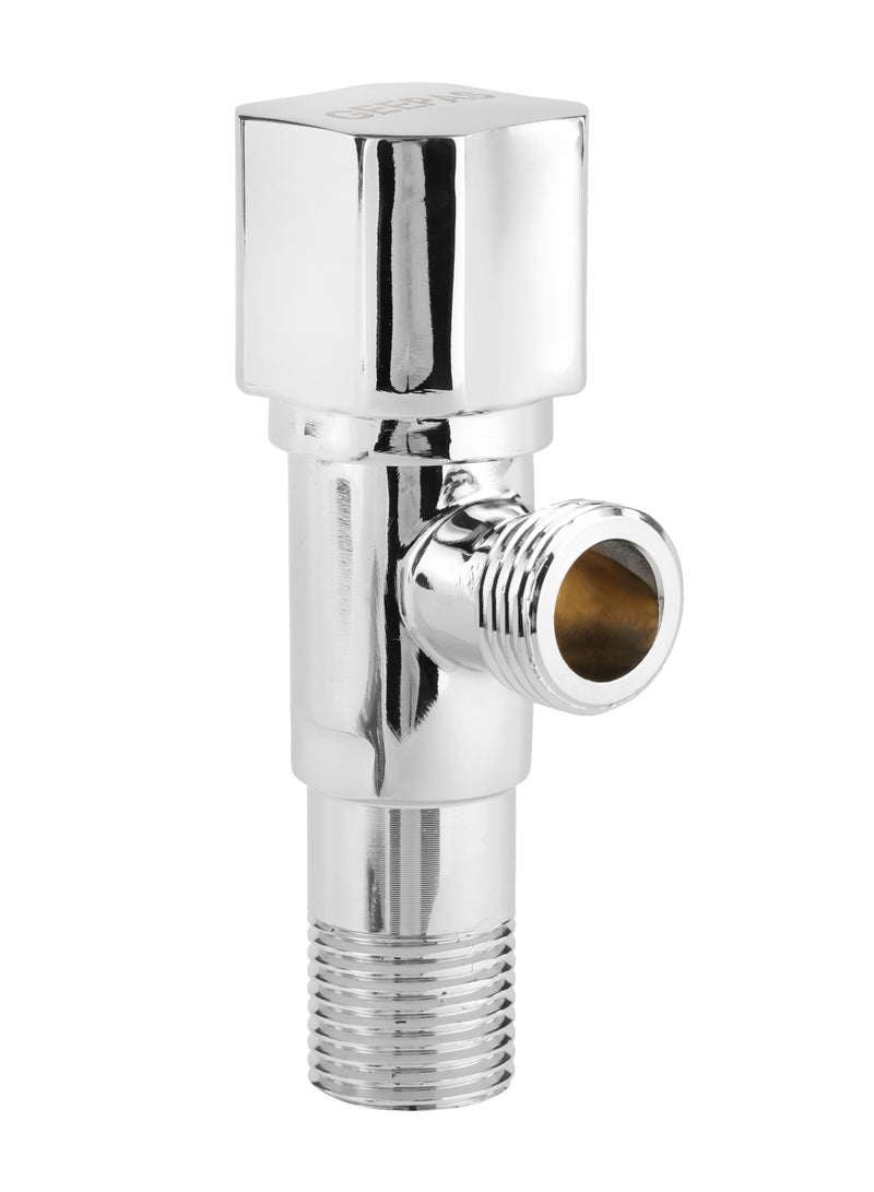 GEEPAS Angle Valve-GSW61133, Non Ferrous Angle Valve for Toilets, Plumbing Fixtures, Chrome Plated Solid Knob with  Turn Ceramic Brass Cartridge, G1/2-G1/2 Connection, Suitable for Hot and Cold Water - Image 1