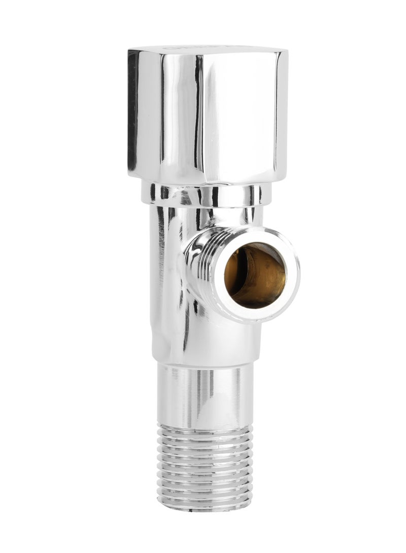 GEEPAS Angle Valve-GSW61133, Non Ferrous Angle Valve for Toilets, Plumbing Fixtures, Chrome Plated Solid Knob with  Turn Ceramic Brass Cartridge, G1/2-G1/2 Connection, Suitable for Hot and Cold Water - Image 2
