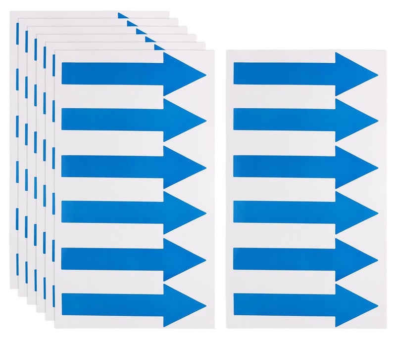 Mini Skater 144pcs Directional Arrow Stickers PVC Marking Sign Tape Label for Classroom Sensory Pathways Removable Adhesive Floor Wall Decal Instructions Sticker Waterproof Arrow Sign (Blue) - Image 1