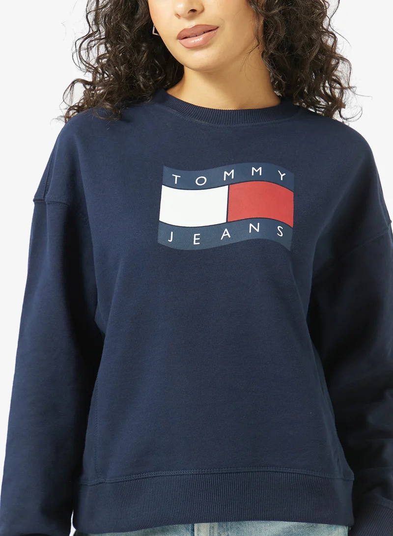 TOMMY JEANS  Logo Crew Neck Sweatshirt for Women | Best Price UAE