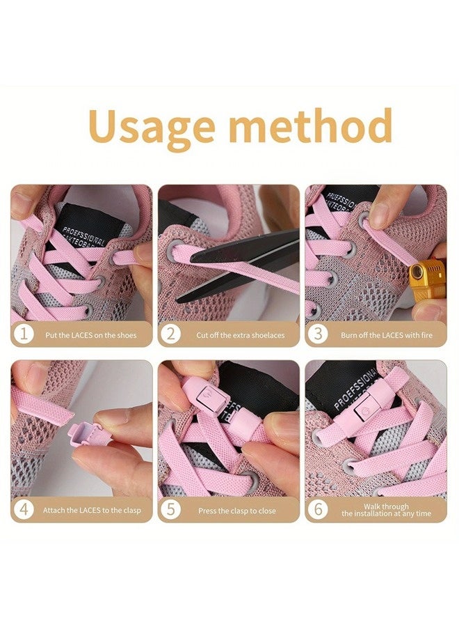 شيبشيب أربطة حذاء مطاطية بدون ربط للأطفال والكبار، أربطة حذاء قابلة للتعديل بدون عقد - Image 3