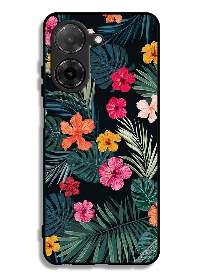Covernex Xiaomi Redmi A5 4G Protective Case Cover Multi Color Flowers And Dark Green Feathers - Image 1