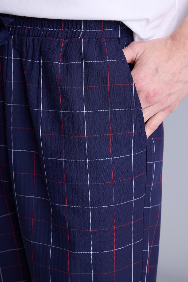 DeFacto Blue Man Regular Fit With Pockets Poplin Pyjamas Bottom Casual - Image 4
