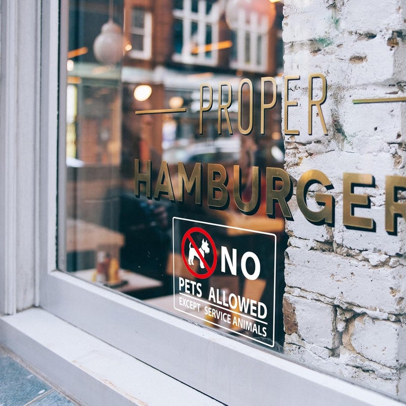 SnailGo No Pets Allowed Sign for Business Sign 10x8 Inch Sticker Vinyl Window Door Sign Waterproof UV Proof Decal 2 Pack - Image 2