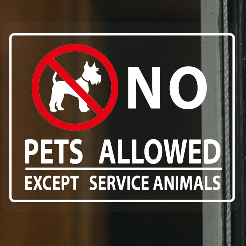 SnailGo No Pets Allowed Sign for Business Sign 10x8 Inch Sticker Vinyl Window Door Sign Waterproof UV Proof Decal 2 Pack - Image 1