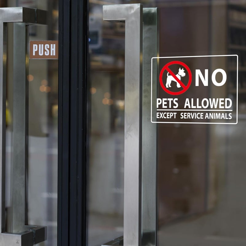 SnailGo No Pets Allowed Sign for Business Sign 10x8 Inch Sticker Vinyl Window Door Sign Waterproof UV Proof Decal 2 Pack - Image 4