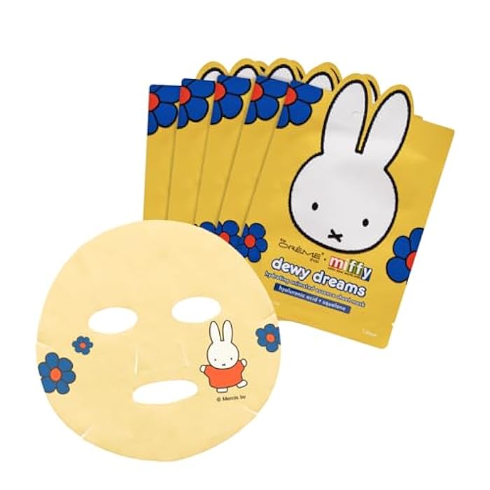 The Crème Shop x Miffy Dewy Dreams Hydrating Animated Essence Sheet Mask with Hyaluronic Acid & Squalane, Deep Moisture, K-Beauty, Cruelty-Free, Gentle Care for All Skin Types (Pack of 5) - Image 1
