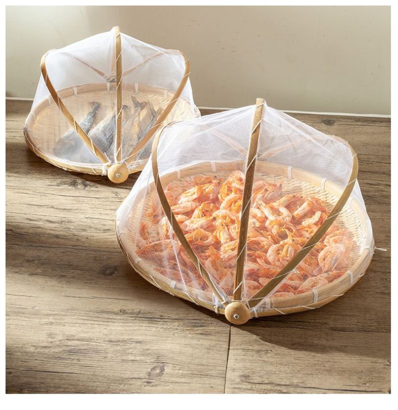 Bamboo Sieve 36cm Diameter Eco-Friendly Bamboo Material - Fly Prevention Sieve for Food Drying Steamed Bun Storage Home Kitchen - Image 3