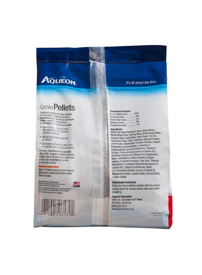 Aqueon Cichlid Slow Sinking Fish Food Pellets, Medium Size, 25 Ounce - Image 3