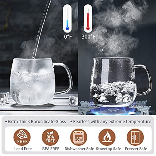 DOPUDO Glass Tea Cup with Infuser and Lid, 17.6oz/520ml Large Borosilicate Teacup,Tea Glass, Clear Mug for Loose Leaf Tea, Blooming Tea, Microwave & Dishwasher Safe - Tea Maker Gift for Birthday - Image 5