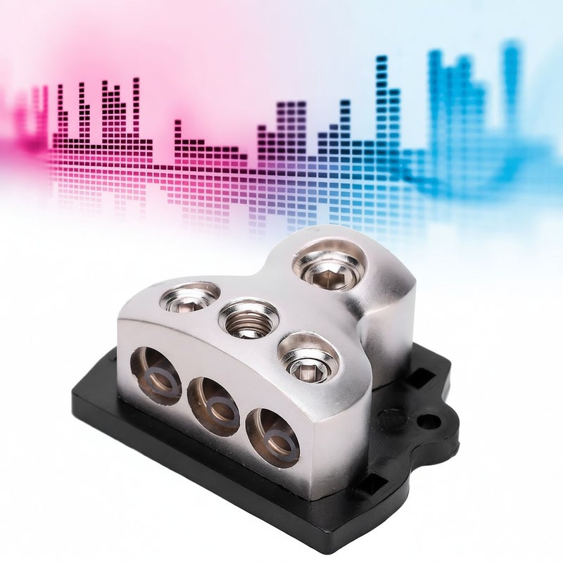 Zinc Alloy Fuse Holder Distribution Car Audio Power/Ground Cable Splitter Block 1 In 3 Out - Image 5