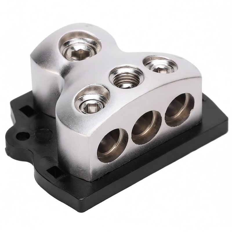 Zinc Alloy Fuse Holder Distribution Car Audio Power/Ground Cable Splitter Block 1 In 3 Out - Image 1