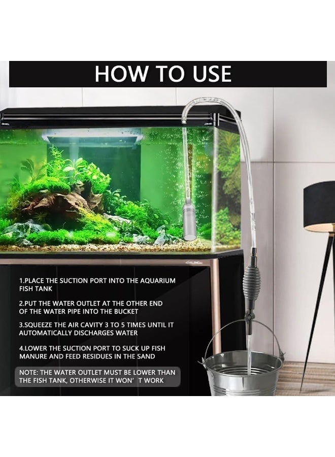 Yee Aquarium Fish Tank Siphon Cleaning Hand Pump 1.7M Aquarium Water Changer And Gravel Cleaning Hand Syphon Pump (YSL-317) - Image 2