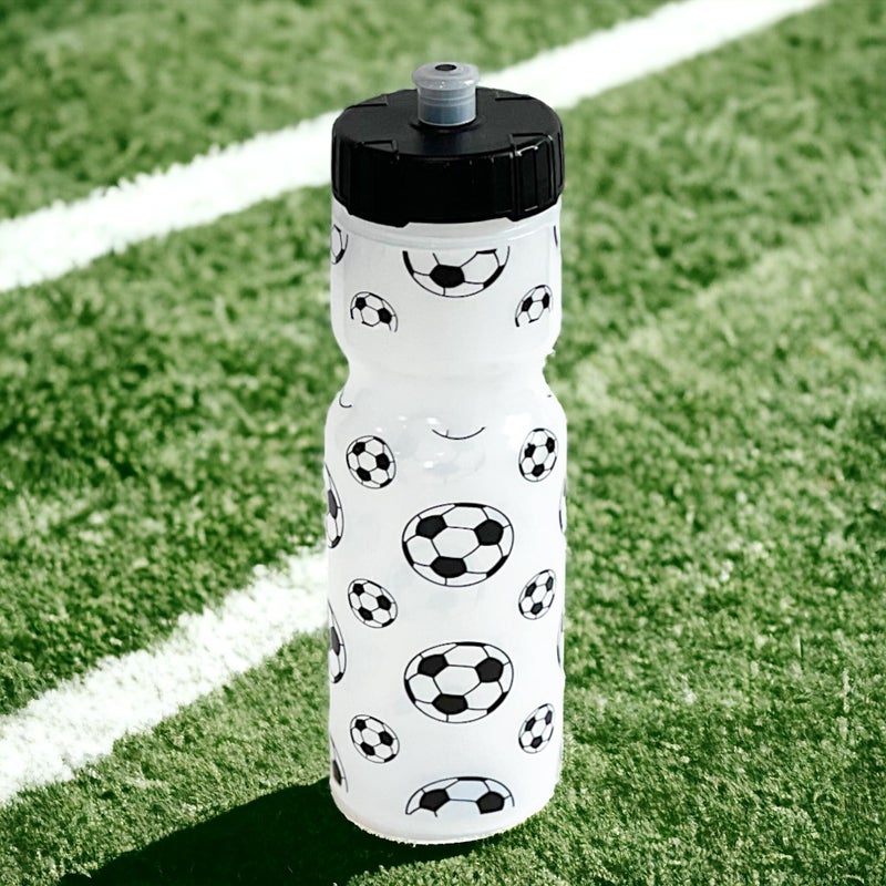 50 Strong 22oz Kids Sports Squeeze Water Bottle - BPA-Free with Pull Top Cap - Durable & Reusable for School  Boys & Girls - Made in USA - Soccer Theme - Image 2