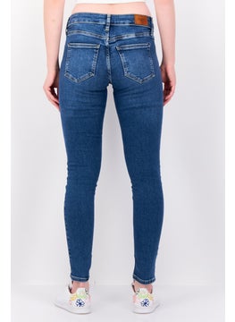 ESPRIT Women Skinny Fit Mid  Rise Wash Stretch Jeans, Mud Blue  - Image 3