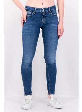 ESPRIT Women Skinny Fit Mid  Rise Wash Stretch Jeans, Mud Blue  - Image 1