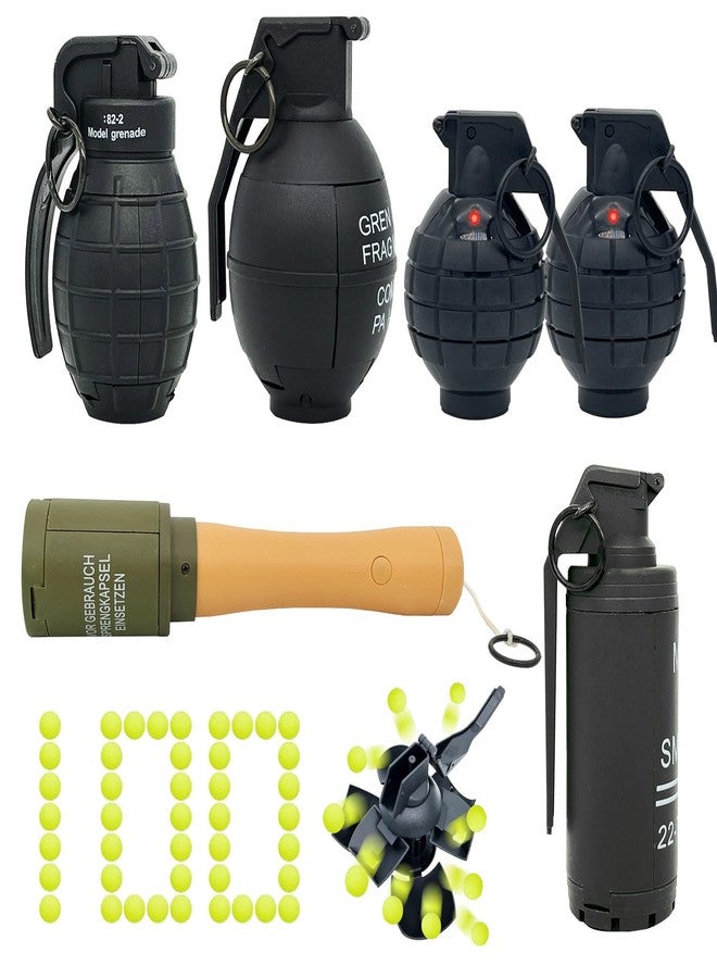 REGLORY 6pcs Toy-Hand Grenade for CS Battle Game, with 100 Foam Ammo Tactical CS-Grenade Toy, 4pcs Pull Ring Grenade Toys & 2 pcs Hand Grenades for Age 14 Years Old and up - Image 2