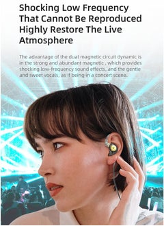 Generic EDX Pro in-Ear Stage Monitor Headphone Dual Magnetic Dynamic Unit Earphone Shock Bass Earbuds with 0.75mm Detachable Cable Comfortable Wired Headset (With Mic)  - Image 4