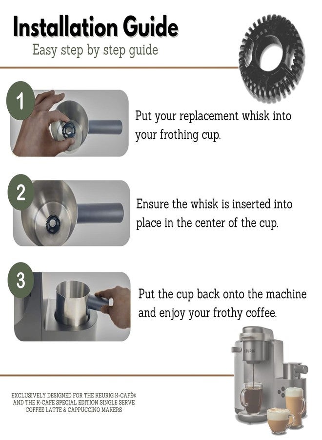 HAKANO Replacement Frother Whisk for Keurig K-Café and K-Café Special Edition Single Serve Coffee Latte & Cappuccino Maker [2 Pack] - Image 4