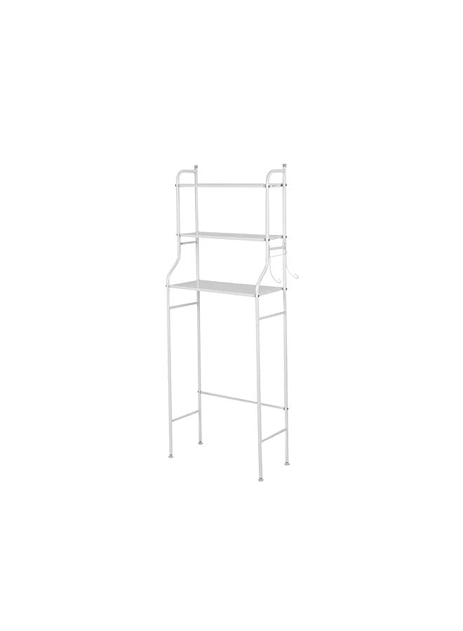 U-HOOME Toilet/Bathroom Shelf – 3 Tier Iron Toilet/Bathroom Towel Holder Rack Holder Over Bathroom Shelf Organiser Toilet Bathroom Storage Finishing Racks Shelf Washing Machine Unit,White - Image 5