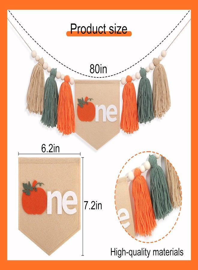 HIKLO Little Pumpkin 1st Birthday High Chair Banner - Pumpkins Theme Tassel Banner, Thanksgiving Day Party Supplies, Fall First Birthday Party Decorations, Our Little Pumpkin is Turning One Cake Smash Photo Props - Image 2