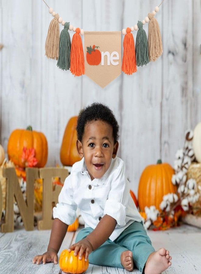 HIKLO Little Pumpkin 1st Birthday High Chair Banner - Pumpkins Theme Tassel Banner, Thanksgiving Day Party Supplies, Fall First Birthday Party Decorations, Our Little Pumpkin is Turning One Cake Smash Photo Props - Image 3