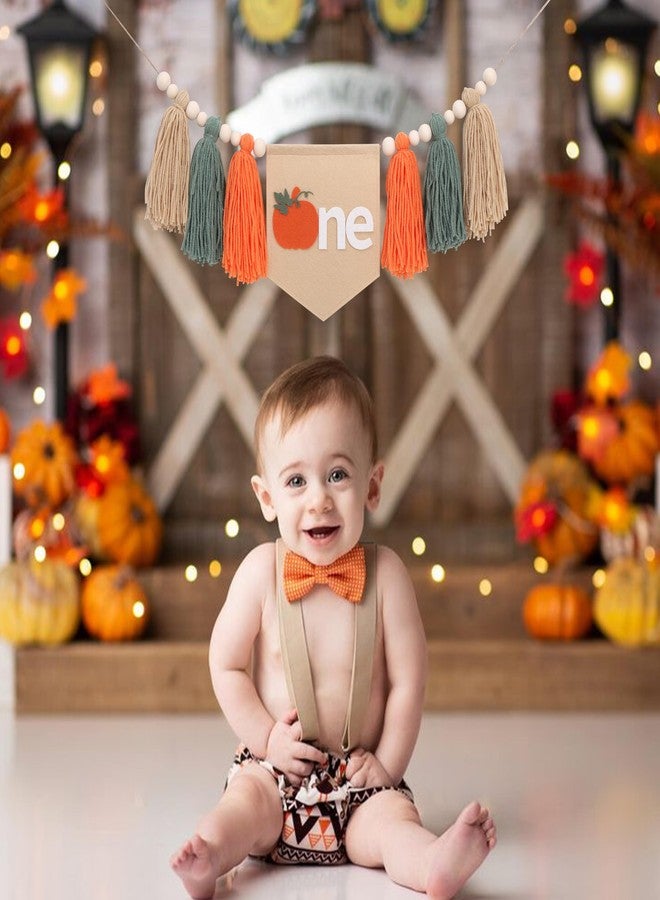 HIKLO Little Pumpkin 1st Birthday High Chair Banner - Pumpkins Theme Tassel Banner, Thanksgiving Day Party Supplies, Fall First Birthday Party Decorations, Our Little Pumpkin is Turning One Cake Smash Photo Props - Image 5