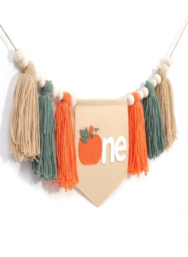 HIKLO Little Pumpkin 1st Birthday High Chair Banner - Pumpkins Theme Tassel Banner, Thanksgiving Day Party Supplies, Fall First Birthday Party Decorations, Our Little Pumpkin is Turning One Cake Smash Photo Props - Image 1