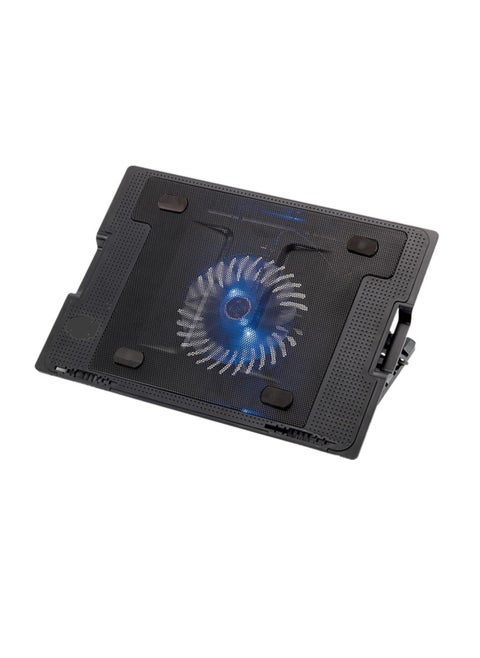 1-Fan Laptop Cooling Stand – Adjustable Height, Anti-Slip Design, Extra USB Port, Supports up to 17-Inch Devices