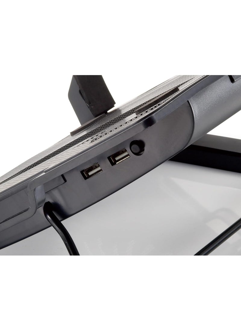 Generic 1-Fan Laptop Cooling Stand – Adjustable Height, Anti-Slip Design, Extra USB Port, Supports up to 17-Inch Devices  - Image 3