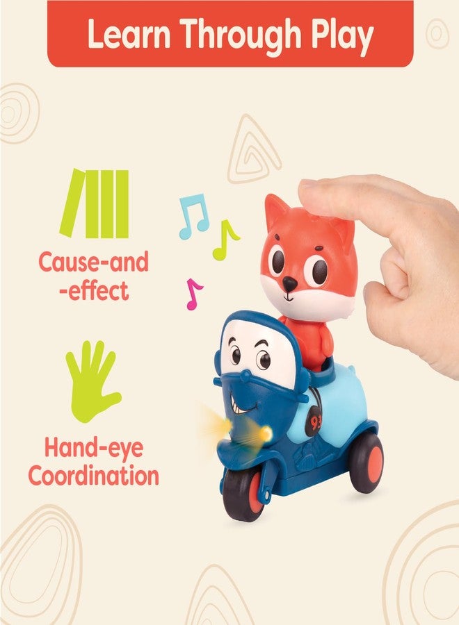 B. toys - Toy Vehicles & Animal Characters - Race Car, Motorcycle, Pick - Up Truck - Toy Cars for Toddlers, Kids - Lights & Sounds - 1 Year + - 3 - Pack Mini Riders - Image 4