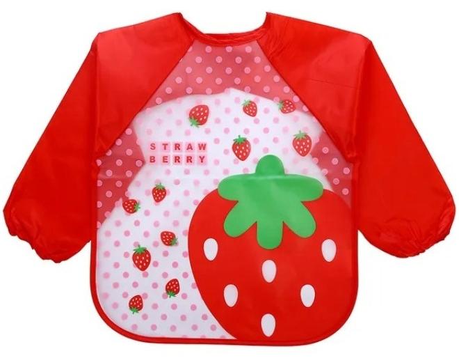 قطعة واحدة من مريلة بكم  مادة EVA مريلة للأطفال مريلة مقاومة للماء بأكمام طويلة ومريلة للتغذية للجنسين ومريلة كرتونية لطيفة وجميلة للأطفال الرضع من عمر 6 أشهر إلى 3 سنوات - Image 1