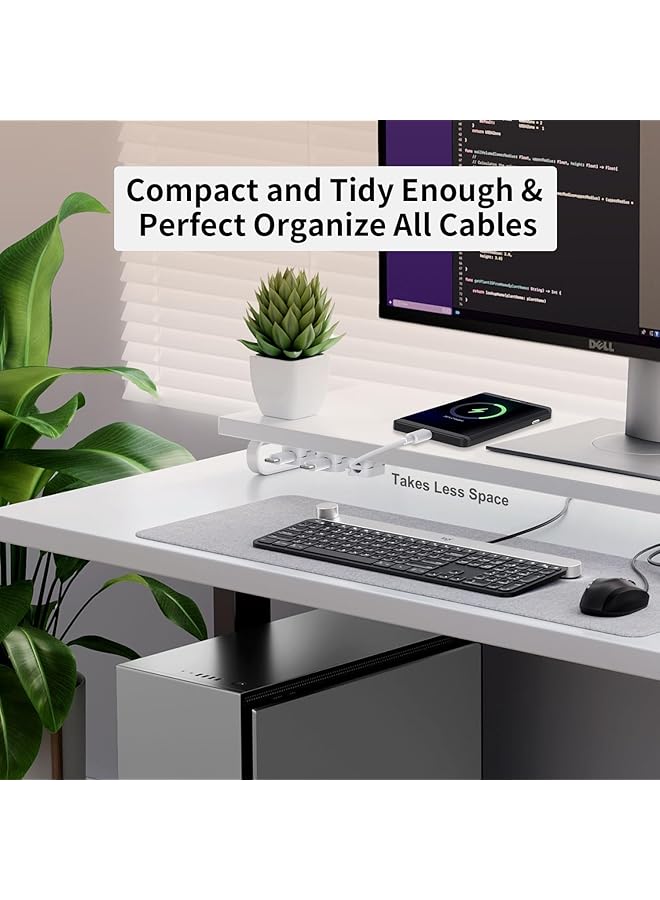 erorex Magnetic Cable Clips Cable Holder Clips 6 Pcs Adjustable Spring Clip Design Practical Portable Tool Adhesive Cord Management For Usb Cable Adhesive White - Image 5