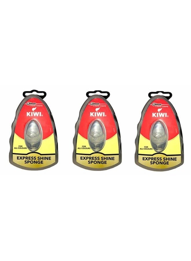 Kiwi Express Shoe Shine Sponge, Neutral, 0.2 Fl Oz (Pack of 3) - Image 1