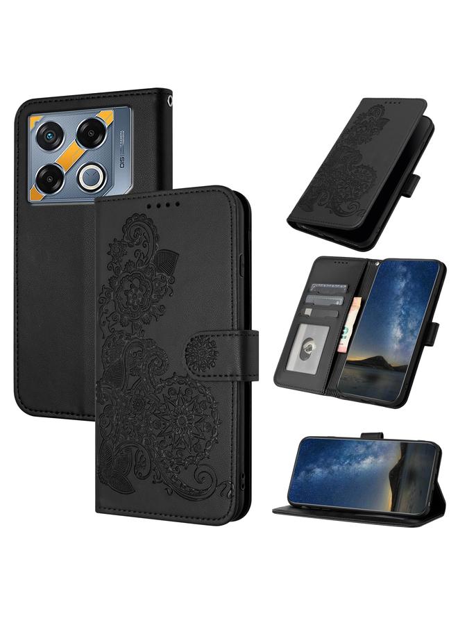 The Bros Phone Case For Infinix GT 20 Pro Datura Flower Embossed Flip Leather Phone Phone Case - Image 1