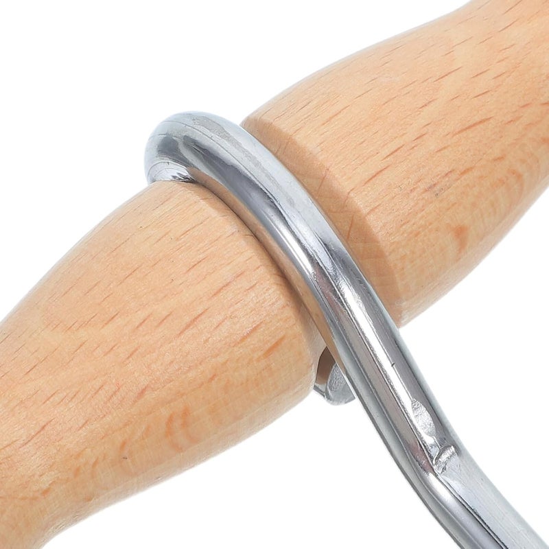Hoof Cleaning Curved Hook: Hoof Metal Curved Cleaning Hook, Hand-Held Wooden Handle Horse Care Accessory for Farriers and Stables - Image 2