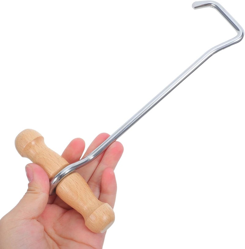 Hoof Cleaning Curved Hook: Hoof Metal Curved Cleaning Hook, Hand-Held Wooden Handle Horse Care Accessory for Farriers and Stables - Image 5
