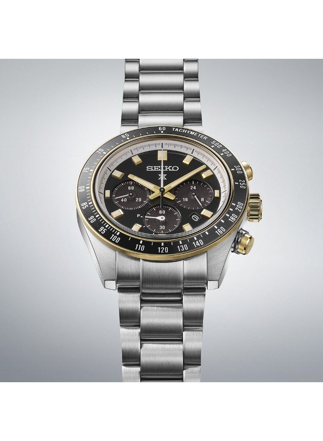 Seiko سايكو بروسبيكس سبيدتايمر "سباق الدائرة" كرونوغراف شمسي SSC941P1، 41.4 مم قرص أسود، سوار من الفولاذ المقاوم للصدأ، 100 م مقاومة للماء - Image 4