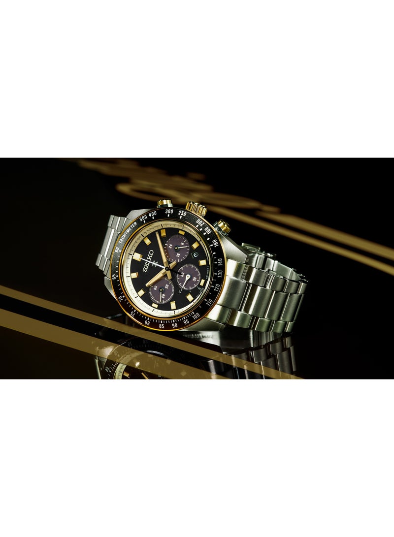 Seiko سايكو بروسبيكس سبيدتايمر "سباق الدائرة" كرونوغراف شمسي SSC941P1، 41.4 مم قرص أسود، سوار من الفولاذ المقاوم للصدأ، 100 م مقاومة للماء - Image 5