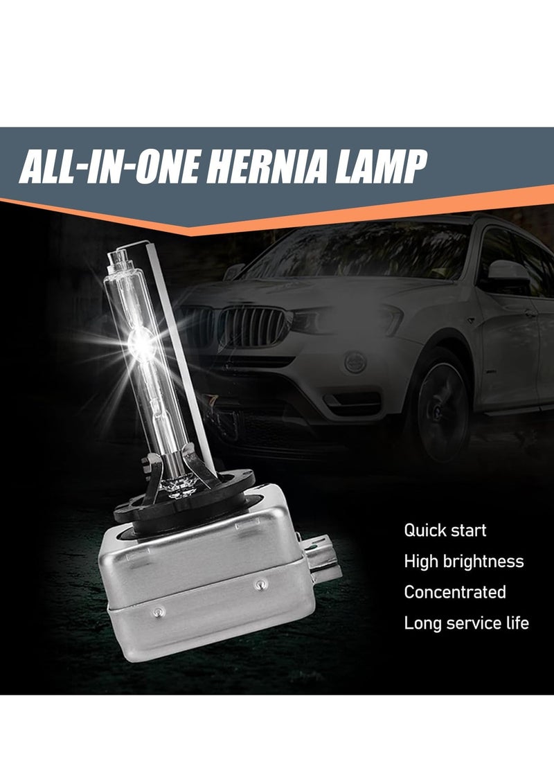 Loquat 2 Pcs Car HID Xenon Bulb, D1S 6000K High Beam Xenon Headlight Replacement Bulb, with Ring and Metal Base, Plug and Play, High Beam Low Beam Bulb Replacement, Universal for Cars - Image 2