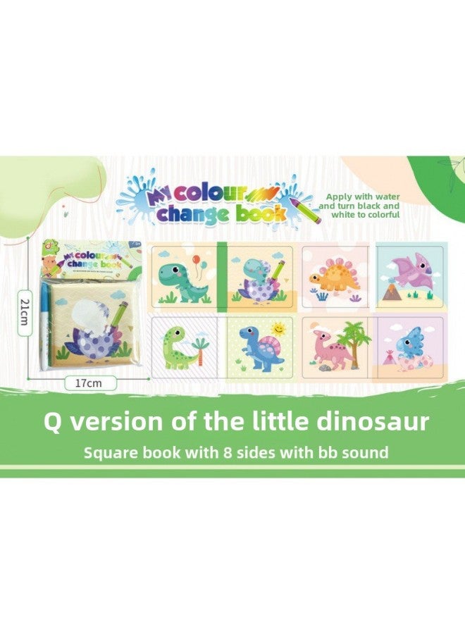 Children's EVA Color Changing Cloth Book Baby Summer Water Play Toy Color Educational Early Education Color Changing Bath Book-Color:Q Version Of The Small Dinosaur -8 Book-square  - Image 1