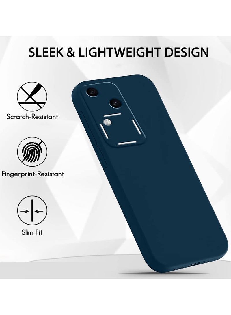 Wtech Soft Liquid Silicone Case Cover For Vivo V30 / V30 Pro 5G 2024 / Vivo S18 / S18 Pro 5G 2023 Navy Blue - Image 2