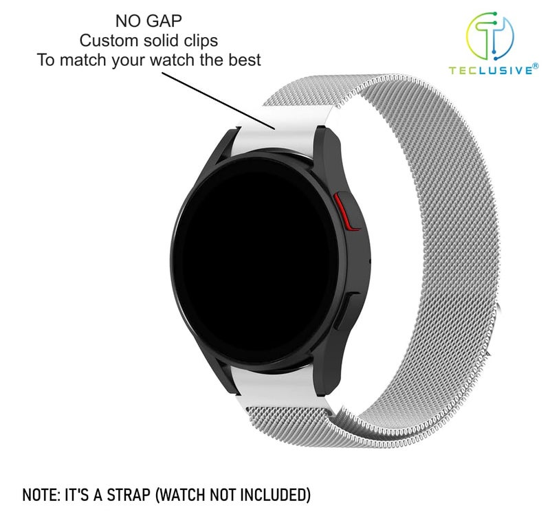 T TECLUSIVE Ultra Luxury Magnetic Metal Chain Strap Band Compatible for Galaxy Watch 7 44mm / Watch 7 40mm | No Gap Adjustable Magnetic Strap for Galaxy Watch 7 (Silver) - Image 3
