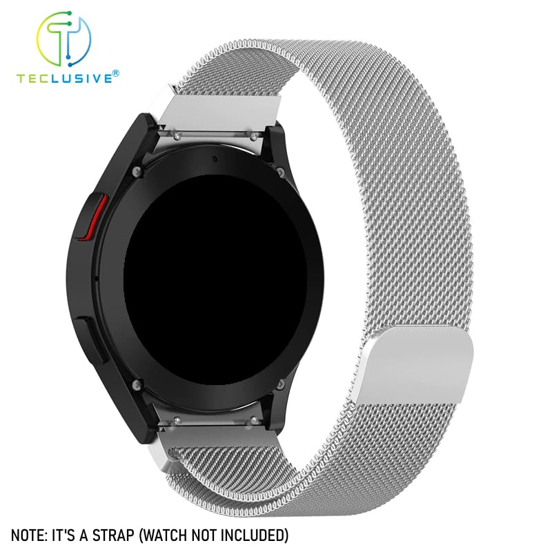 T TECLUSIVE Ultra Luxury Magnetic Metal Chain Strap Band Compatible for Galaxy Watch 7 44mm / Watch 7 40mm | No Gap Adjustable Magnetic Strap for Galaxy Watch 7 (Silver) - Image 5