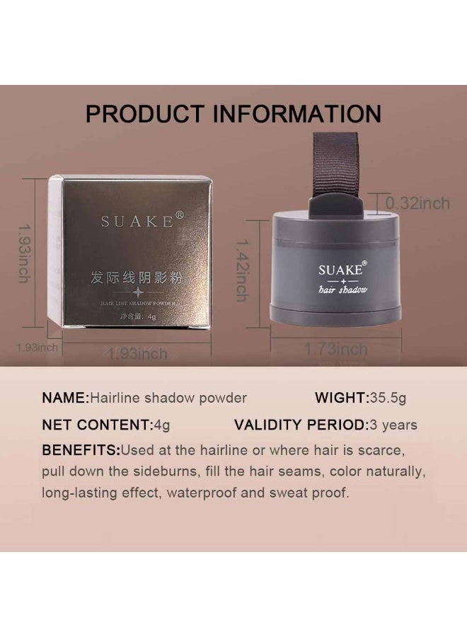 SUAKE Hair Shadow Powder with Puff Touch Instantly Natural Magical Quick Cover Hairline Powder Hair Root Dye Hair Root Concealer for Thinning Hair to Beautify Forehead Curves 4g - Image 5