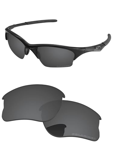 PapaViva Replacement Lenses for Oakley Half Jacket XLJ 63mm Sunglass Solid Black Polarized - Image 1