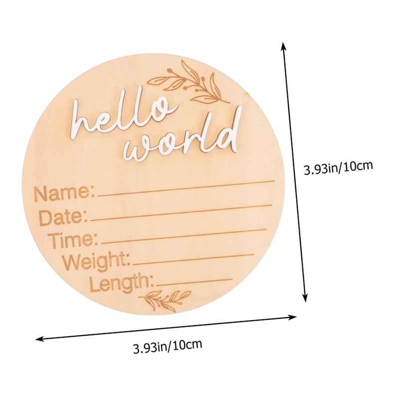 Wooden Birth Announcement Sign Natural Milestone Cards Newborn Photo Decorative Plaque Safe Sturdy - Image 3