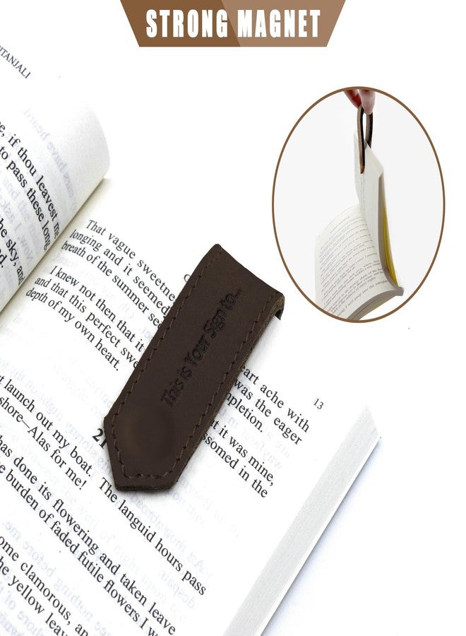 Ringsun Genuine Leather Magnetic Bookmark,Stitched Bookmarks, Multi Functional Book Accessories Gifts for Book Lovers - Image 3