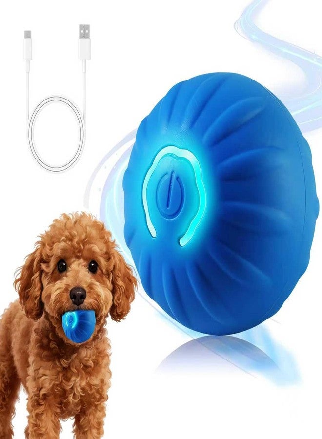 TecoKart® 4.5cm Interactive Dog Toys Ball | USB Rechargeable, Motion Activated Automatic Rolling Ball with Lights | Boredom Relief Exercise Pet Toy for Small Dogs (Blue) - Image 1