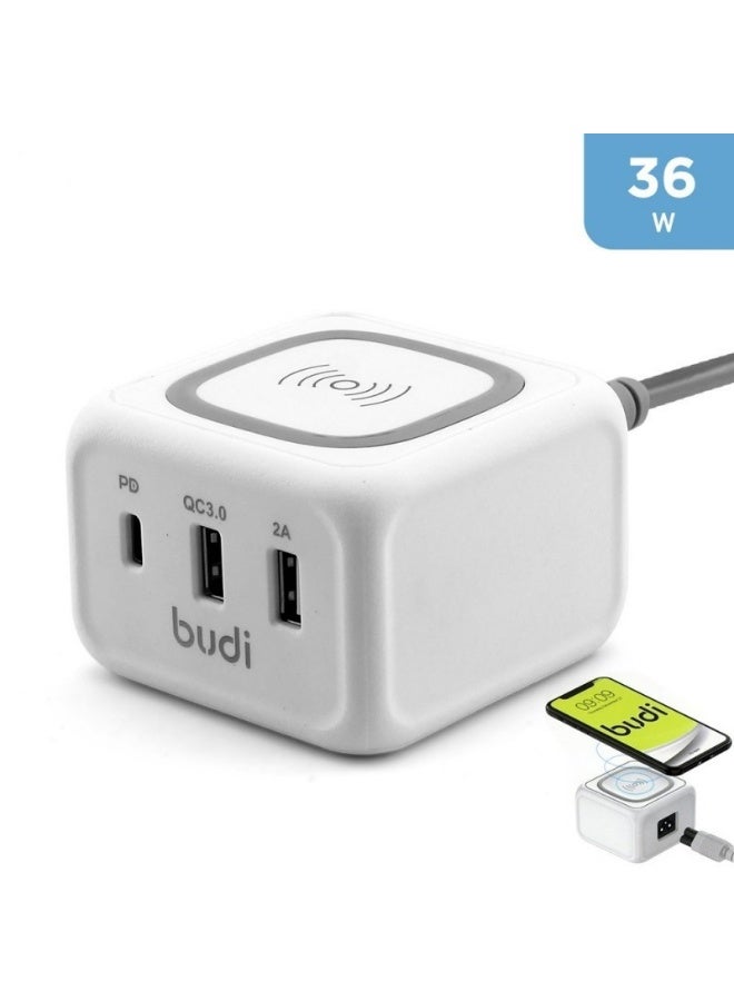 بودي محطة شحن لاسلكي مزودة بمنفذي USB وشحن سريع بتقنية PD بقدرة 36 ​​واط - Image 1